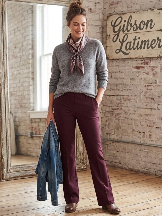 Gibson Latimer Pants - Gibson Latimer Burgundy Bootcut Pants 8